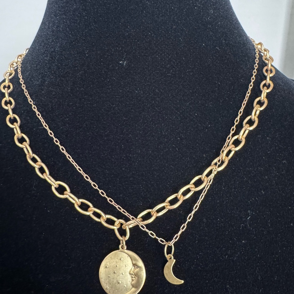 Bronze Moon and Stars 18” Necklace set, New, Handmade